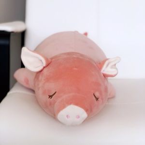 Cuddly Stuffed Animal Long Pillow Cushion Pig 19”